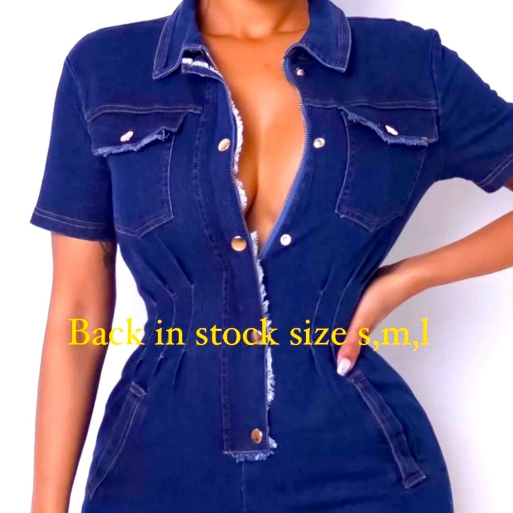 Jean jump suit